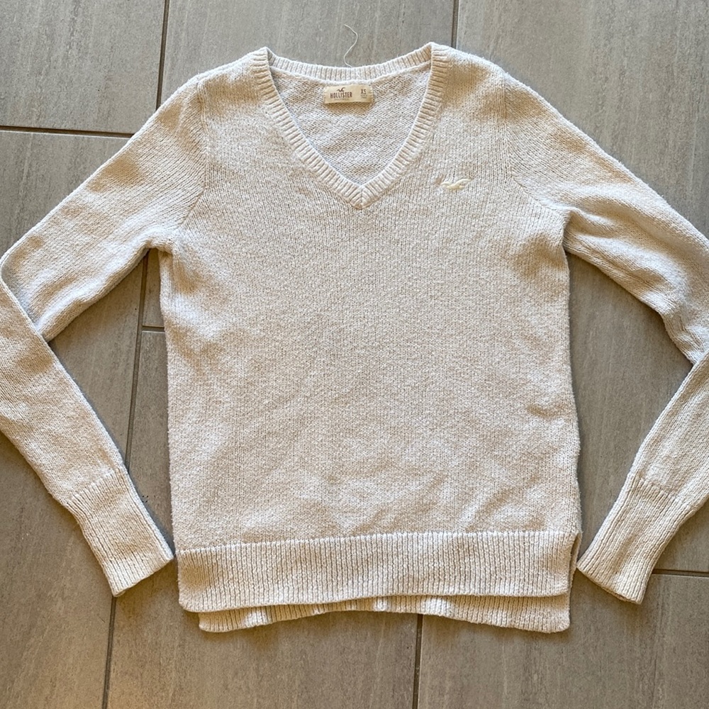 Hollister white sweater